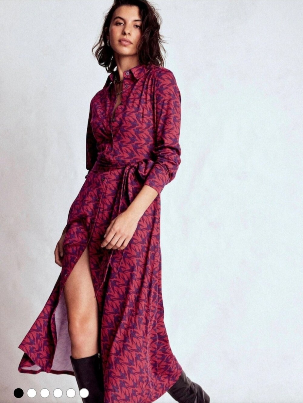 Boden Red Marcia Jersey Shirt Dress-8P, NWOT